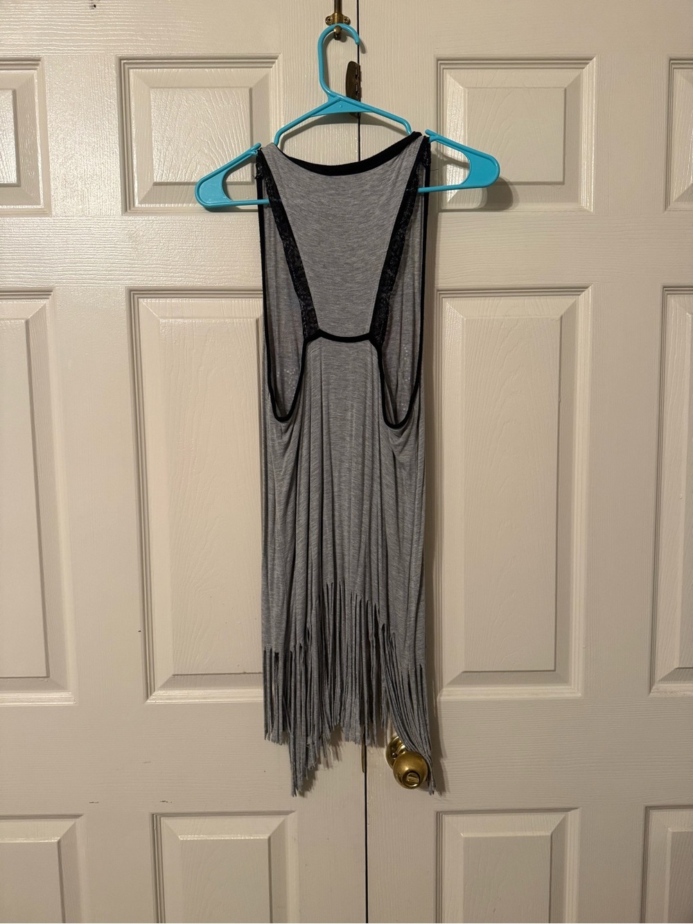 Harley Davidson Fringed Graphic Tank - Grey with Red & Blue Graphic - Picture 3 of 5